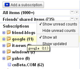 Google Reader Collapsible navigation.jpg