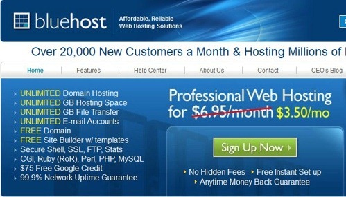 Bluehost 3.50